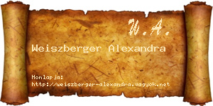 Weiszberger Alexandra névjegykártya